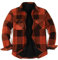 ZENTHACE Flanellhemd Jacke für Männer Sherpa Fleece gefüttert Flanelljacke Jacken Winter Button Up Überhemd Buffalo Plaid Braun L