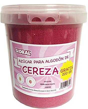 SIDRAL / CILIEGIA|Zucchero per Macchina Zucchero filato/ 1200 gr (200 gr. GRATUITO)…