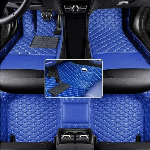 Nsgdda Nach Maß Auto Fußmatten Auto Matte Anpassbare 98% Auto Modell PU Leder voller bedeckter Schutz Advanced Performance Liners (Blau)