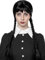 Goth Girl Perücke - Schwarze Langhaarperücke mit Zöpfen für Erwachsene - Kostüm-Accessoire für Halloween, Karneval & Motto-Party