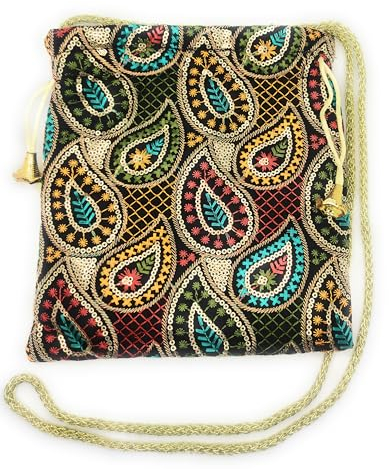 belelle Damentasche | Damentaschen | Partytaschen | Handtasche für Damen | Goldene Tasche | originelle Partytasche | HIndu Bonbontaschen (quadratisch), mehrere