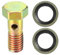 VekAuto Kit de boulon de banjo simple, filetage métrique M8x1.25 longueur 23mm, adaptateur de raccord de ligne de frein turbo, en métal durable, bronzé, avec rondelles