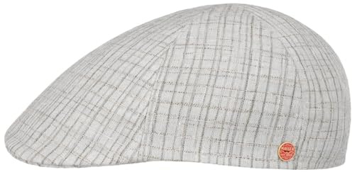 Mayser Paddy Cipriota Flatcap Schirmmütze kariert Herren und Damen Frühling Sommer hellgrau M (56-57 cm)