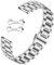 Kai Tian Bracelet de montre en métal pour homme - 18 mm, 20 mm, 22 mm, 24 mm - En acier inoxydable - Avec extrémité droite et incurvée - Bicolore, 18mm, No Gemstone