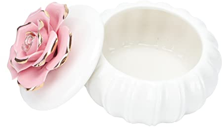 WOFASHPURET 1pièce Boîte Céramique Scellée Décorative Avec Motifs De Rose Rangement Élégant Pour Bijoux Et Accessoires Pour Occasions Spéciales