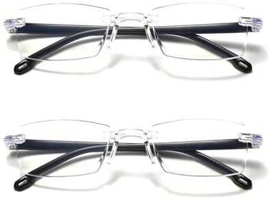 Auto Zoom Lesebrille,Lesebrille Hd Anti Blaue,Lesebrille Tragbare Ultraleicht Leser,Lesebrille Intelligente Zoom Automatischer Fokusanpassung,Rahmenlose Lesebrille,Lesebrille für Frauen und Männer