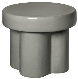 Blomus Keramik Beistelltisch -TORU- | Farbe Elephant Skin | Form Rund | Ø 40 x 32H cm | Hocker aus glasierter Keramik