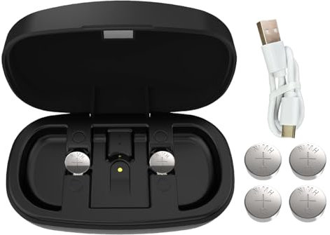 Wokyo Piles auditives rechargeables et chargeur pour 13 amplificateurs d'appareils auditifs Chargeur de batterie avec 4 piles rechargeables bouton