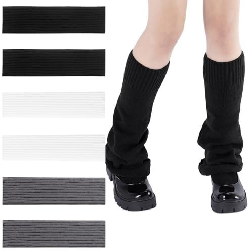 3 Paia di Scaldamuscoli Lavorati a Maglia per Donne e Ragazze, Scaldamuscoli Invernali per Stivali, Caldi Scaldamuscoli da Donna, Alla Moda, Calzini Lunghi al Ginocchio, Scaldamuscoli