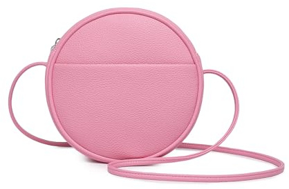 YONBEN Kleine Umhängetasche Damen Crossbody Clutch | Runde Form mit Reißverschluss und verstellbarem Knoten-Gurt – leicht für Alltag, Party, Abend und als Geschenk.