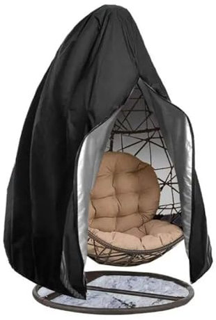 Generisch wasserdichte Gartenmöbel-Abdeckung für Schaukelstuhl und Tisch Winterfeste Balkon-Garten-Schaukelstuhl-Schutzhülle Grau 190X115cm