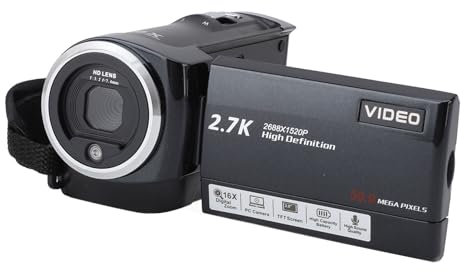 2.7K Camcorder Professionelle 2,8 Zoll Bildschirm HD 50MP 16x Digital Zoom Vlogging Kamera für Outdoor Reise