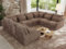MKS MEBLE Sofa U-Form, Wohnlandschaft, Couch, Ecksofa, Couchgranitur, Polsterecke, Big Sofa XXL, Polstergarnitur - Verso U 8M - Braun Cord