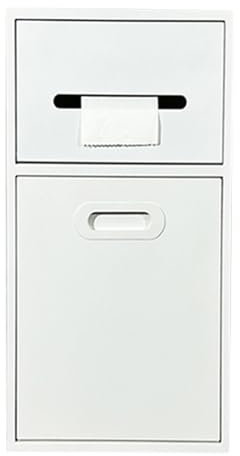 Douche en acier inoxydable avec porte amovible et poubelle, solution de rangement personnalisée pour toilettes, parcs et toilettes publiques - Blanc 30 x 50 cm