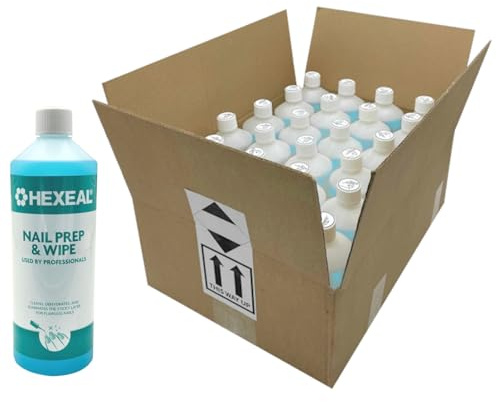Hexeal Nail Prep & Wipe 25L - Cleans & Preps for Gel and Acrylic Nails | 25 x 1L - Perfect for Home and Salon Use, Formulated for Cleaning and Prepping for Gel, Acrylic, or Traditional Polish