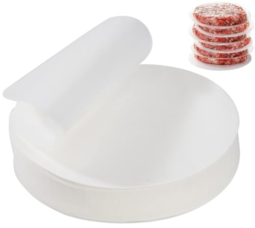 Carta da Forno Rotonda 13 cm, Carta per Hamburger e Polpette Antiaderente - 500 Pezzi Fogli di Carta Oleata per Torta di Carne, Accessori da Forno e Barbecue, Fogli Separatori Rotondi per Cucina