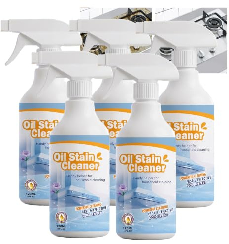 Nettoyant cuisine multi-surfaces, graisse résistante, sans rinçage, mousse pulvérisée, cuisinière induction, four micro-ondes, nettoyage graisse cuisine, spray nettoyant taches d'huile poêle (5pcs)