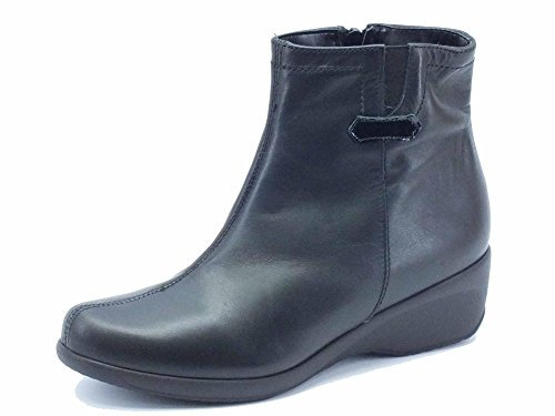 Cinzia Soft Tronchetti Pelle Nera con Lampo (Taglia 38)