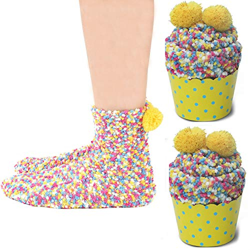 2 Coffret Cadeau Noel Chaussettes Femme Super Confortables Chaud Douces Mignon Noël (2 Jaune, EU 36-42)