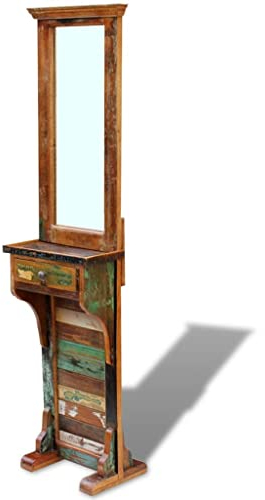 vidaXL Garderobenspiegel Altholz 47x23x180 cm