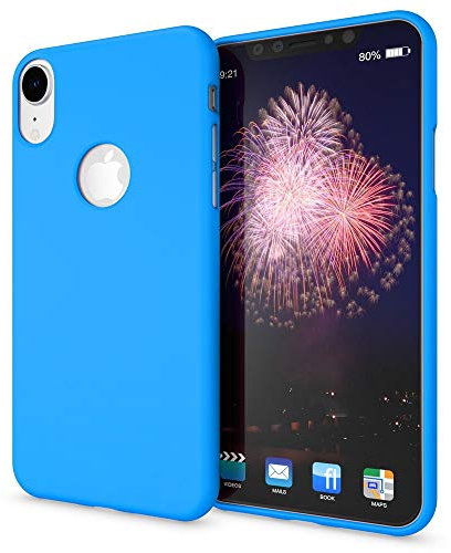 NALIA Handyhülle kompatibel mit Apple iPhone XR, Ultra-Slim TPU Hülle Silikon Neon Case, Dünnes Cover Gummi Schutzhülle Skin, Etui Handy-Tasche Backcover Smartphone Bumper, Farbe:Blau
