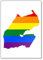 Kühlschrankmagnet Dschibuti-Karte mit LGBT-Flagge