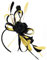 Sinamay Rose Large Wedding Fascinator Headband Aliceband Ladies Day Races Royal Ascot (Black and Yellow)