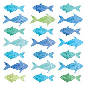 Home Collection Servietten (2er Set / 40Stück) 3-lagig 33x33cm maritim Fische Aquarell Fishes