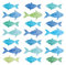 Home Collection Servietten (2er Set / 40Stück) 3-lagig 33x33cm maritim Fische Aquarell Fishes