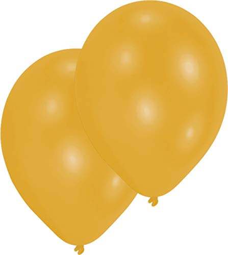 Amscan 9904932 - Latexballons Metallic Gold, 25 Stück, 27,5 cm / 11, Luftballon