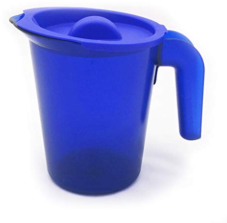 Roltex, Caraffa in plastica infrangibile con coperchio, colore: satinato, 500 ml, plastica, Blu, 500 ml