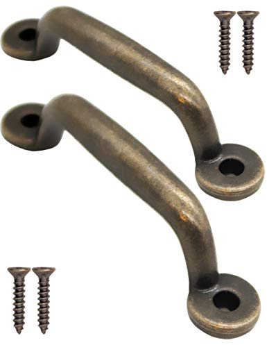 Fuxxer 2 Antike Schubladen-Griffe, Bronze-Design, für Schränke & Truhen, 89x22mm