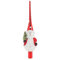 com-four® Weihnachtsbaumspitze glänzend - Christbaumspitze aus echtem Glas für Weihnachten - Tannenbaumspitze mit Schneemann (28cm - Schneemann Merry Red)