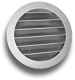 Aluminium Lüftungsgitter Wetterschutzgitter mit Flansch rund Abluft Zuluft System Ø 250, Ausführung mit Fliegengitter
