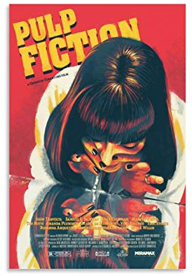 Huangchen Klassisches Filmposter Pulp Fiction Mia Wallace Poster Dekorative Malerei Leinwand Wandkunst Wohnzimmer Poster Schlafzimmer Gemälde 50 x 75 cm