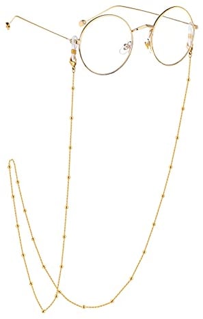 EPIRORA Glasses Chain for Women Men - Sunglasses Strap Mask Holder Lanyard, Anti-lost String for Glasses Retainer (Gold-bead)