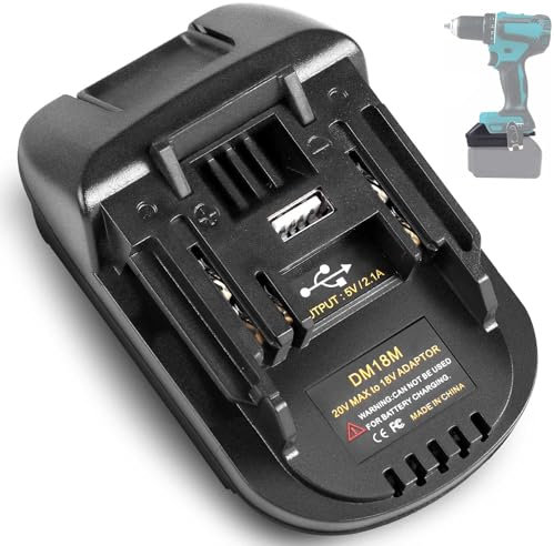 DM18M Battery Adapter for DeWalt 20V Li-ion & for Milwaukee 18V Li-ion Battery Converter to Work with for Makita 18V Lithium Power Tools