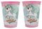 Juego de 2 vasos para niños de 260 ml, de plástico, sin BPA, regalo para niños (unicornio)
