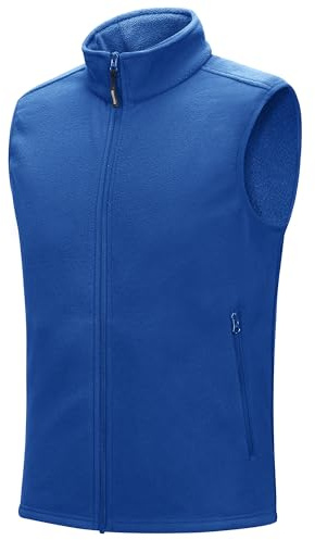 Outdoor Ventures Gilet in pile da uomo, leggero, senza maniche, antivento, con calda imbottitura, per uomo, con tasche con cerniera