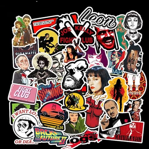 50 Stücke Movie Aufkleber Film Sticker Set Vinyl Aufkleber für Laptop Koffer Helm Motorrad Skateboard Auto Fahrrad Computer VSCO Aesthetic Sticker