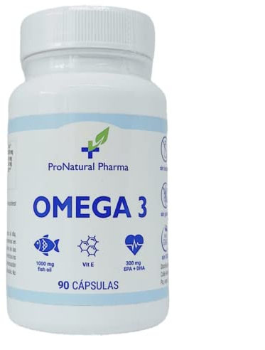 OMEGA 3 | 90 capsules | Huile de poisson pure + Vitamine E | 1000 mg - Acides gras 300 mg EPA+DHA ProNatural Pharma