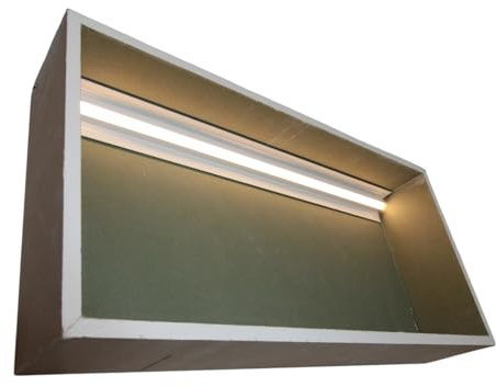 Alupona Duschnische doppelt mit Beleuchtung I 2x 30 cm x 30 cm I LED Wandnische aus Gipskarton I Badnische 112,5 mm tief für Trockenbau & Massivwände I Duschablage mit LED-Streifen I neutralweiß 4000K