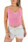 JOPHY & CO. Top Crop in Maglia Donna a Spalla Stretta Scollo V in Cotone Elasticcizato (cod. 1501) (M, Rosa Fluo)