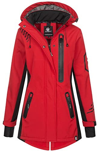 Rock Creek Softshellmantel Damen Outdoor Regenjacke mit Kapuze D-491 Rot M