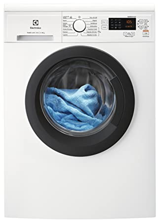 Electrolux EA2F6821CF Lavadora de Carga Frontal 8 Kg, 1400 rpm, Libre Instalación,Programa Rápido, Funcion Vapor, Motor Inverter, Display M, Blanco, Clase B