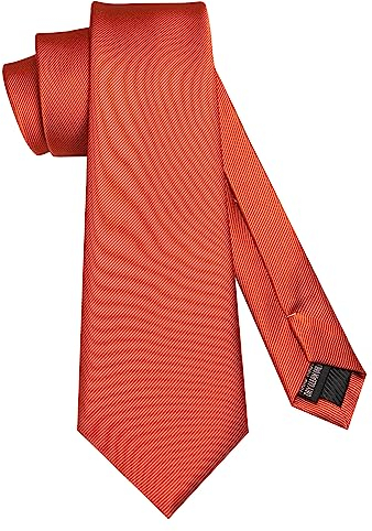 JEMYGINS Schmale Einfarbige Herren krawatte mit einer Vielfalt an Farben - 7cm rot orange