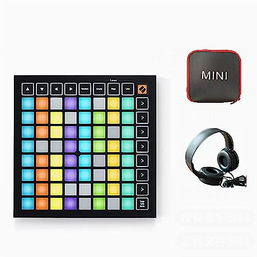 LBMED MIDI Grid Beat Controller, 64 RGB Drum Pad Matrix with 32 Step Sequencer and 3 Custom Modes, Support Various Composer Software, High Sensitivity Sound Quality, for Home Composer