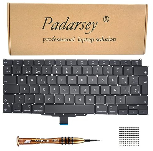 Pardarsey Ersatz Spanisch ESPAÑOL Teclado Tastatur Kompatibel für MacBook Air Retina 13 M1 A2337 Ende 2020 Jahr Tastatur + Schrauben + Schraubendreher