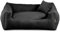 Gutekissen® Hundebett aus weichem Material, gefüllt mit Polyurethanschaumstoff, Geripptes Material, schmutzabweisend, Farb- und Größenwahl, inklusive kleines Kissen. (M - 80x65, Schwarz)