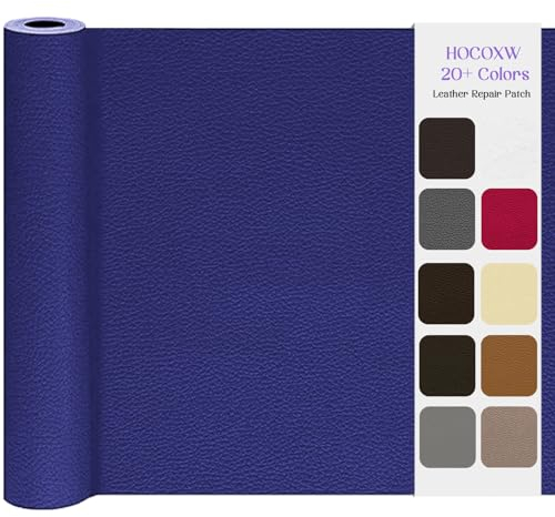 Kunstleder Selbstklebend Leder Reparatur Set, 40 x 160cm Lederflicken Selbstklebend, Kunstleder Reparaturset Leder Patch Kit für Sofa, Bürostuhl, Couch, Kopfteile, Möbel, Autositze,Taschen(Cyan Blue)